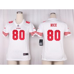 Women Nike San Francisco 49ers #80 Jerry Rice Game White NFL Jersey (2)