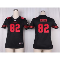 Women Nike San Francisco 49ers #82 Torrey Smith Game Black NFL Jersey