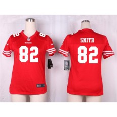 Women Nike San Francisco 49ers #82 Torrey Smith Game Red Team Color NFL Jersey