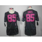 Women Nike San Francisco 49ers #85 Vernon Davis Breast Cancer Awareness Gray Jersey