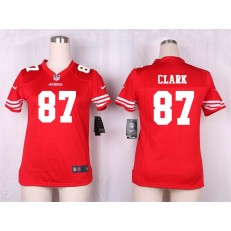 Women Nike San Francisco 49ers #87 Dwight Clark Game Red Team Color NFL Jersey