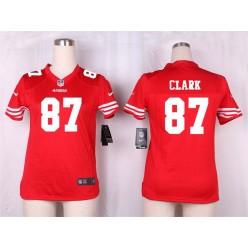 Women Nike San Francisco 49ers #87 Dwight Clark Game Red Team Color NFL Jersey