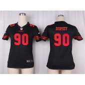 Women Nike San Francisco 49ers #90 Glenn Dorsey Game Black NFL Jersey