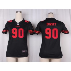 Women Nike San Francisco 49ers #90 Glenn Dorsey Game Black NFL Jersey
