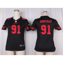 Women Nike San Francisco 49ers #91 Arik Armstead Game Black NFL Jersey