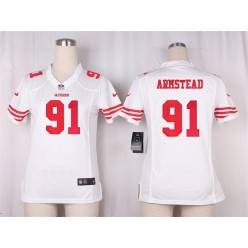 Women Nike San Francisco 49ers #91 Arik Armstead Game White NFL Jersey