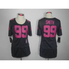 Women Nike San Francisco 49ers #99 Aldon Smith Breast Cancer Awareness Gray Jersey
