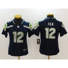 Women Nike Seattle Seahawks #12 Fan Navy Blue 2017 Vapor Untouchable Stitched NFL Limited Jersey