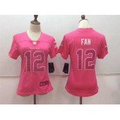 Women Nike Seattle Seahawks #12 Fan Pink Stitched NFL Limited Rush Fashion Jersey