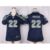 Women Nike Seattle Seahawks #22 C. J. Prosise Game Steel Blue Team Color NFL Jersey