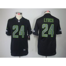 Women Nike Seattle Seahawks #24 Marshawn Lynch Black Impact Limited NFL Jersey
