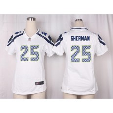 Women Nike Seattle Seahawks #25 Richard Sherman Game White NFL Jersey
