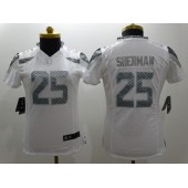 Women Nike Seattle Seahawks #25 Richard Sherman White Platinum NFL Limited Jersey