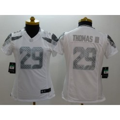 Women Nike Seattle Seahawks #29 Earl Thomas III White Platinum NFL Limited Jersey