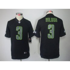 Women Nike Seattle Seahawks #3 Russell Wilson Black Impact Limited NFL Jersey