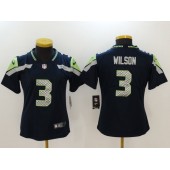 Women Nike Seattle Seahawks #3 Russell Wilson Navy Blue 2017 Vapor Untouchable Stitched NFL Limited Jersey