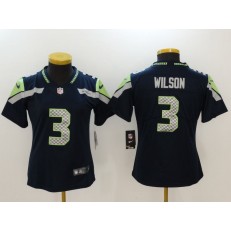Women Nike Seattle Seahawks #3 Russell Wilson Navy Blue 2017 Vapor Untouchable Stitched NFL Limited Jersey