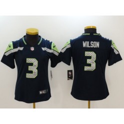 Women Nike Seattle Seahawks #3 Russell Wilson Navy Blue 2017 Vapor Untouchable Stitched NFL Limited Jersey
