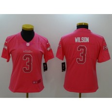 Women Nike Seattle Seahawks #3 Russell Wilson Pink Stitched NFL Limited Jersey