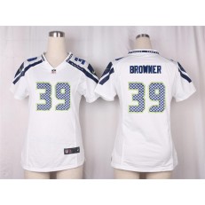 Women Nike Seattle Seahawks #39 Browner Game White NFL Jersey