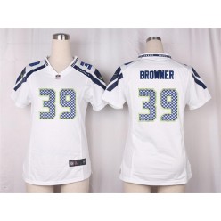 Women Nike Seattle Seahawks #39 Browner Game White NFL Jersey