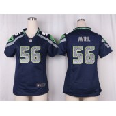 Women Nike Seattle Seahawks #56 Cliff Avril Game Steel Blue Team Color NFL Jersey