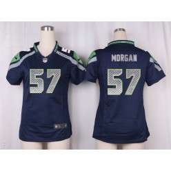 Women Nike Seattle Seahawks #57 Mike Morgan Game Steel Blue Team Color NFL Jersey