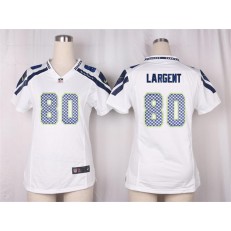 Women Nike Seattle Seahawks #80 Steve Largent Game White NFL Jersey