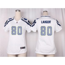 Women Nike Seattle Seahawks #80 Steve Largent Game White NFL Jersey