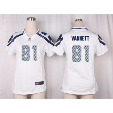 Women Nike Seattle Seahawks #81 Nick Vannett Game White NFL Jersey