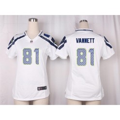 Women Nike Seattle Seahawks #81 Nick Vannett Game White NFL Jersey