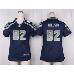 Women Nike Seattle Seahawks #82 Luke Willson Game Steel Blue Team Color NFL Jersey