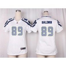 Women Nike Seattle Seahawks #89 Doug Baldwin Game White NFL Jersey