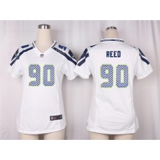 Women Nike Seattle Seahawks #90 Jarran Reed Game White NFL Jersey