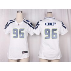 Women Nike Seattle Seahawks #96 Cortez Kennedy Game White NFL Jersey