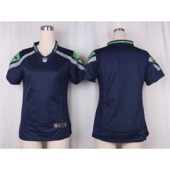 Women Nike Seattle Seahawks Blank Game Steel Blue Team Color NFL Jersey