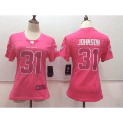 Women Nike Arizona Cardinals #31 David Johnson Pink Stitched NFL Limited Rush Fashion Jersey