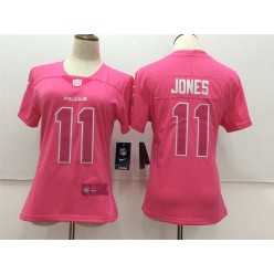 Women Nike Atlanta Falcons #11 Julio Jones Pink Stitched NFL Limited Rush Fashion Jersey