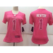 Women Nike Carolina Panthers #1 Cam Newton Pink Stitched NFL Limited Rush Fashion Jersey