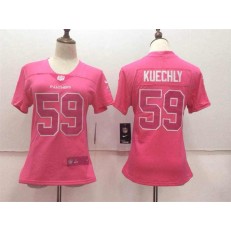 Women Nike Carolina Panthers #59 Luke Kuechly Pink Stitched NFL Limited Rush Fashion Jersey