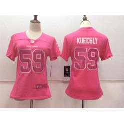 Women Nike Carolina Panthers #59 Luke Kuechly Pink Stitched NFL Limited Rush Fashion Jersey