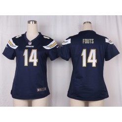 Women Nike San Diego Chargers #14 Dan Fouts Game Navy Blue Team Color NFL Jersey