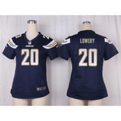 Women Nike San Diego Chargers #20 Dwight Lowery Game Navy Blue Team Color NFL Jersey