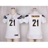 Women Nike San Diego Chargers #21 LaDainian Tomlinson Game White NFL Jersey