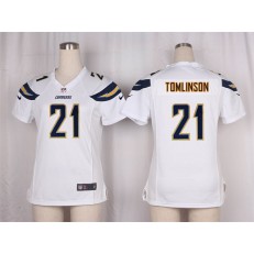 Women Nike San Diego Chargers #21 LaDainian Tomlinson Game White NFL Jersey