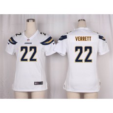 Women Nike San Diego Chargers #22 Jason Verrett Game White NFL Jersey
