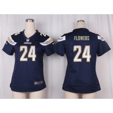 Women Nike San Diego Chargers #24 Brandon Flowers Game Navy Blue Team Color NFL Jersey