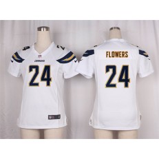 Women Nike San Diego Chargers #24 Brandon Flowers Game White NFL Jersey