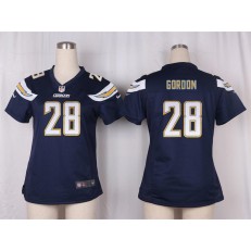 Women Nike San Diego Chargers #28 Melvin Gordon Game Navy Blue Team Color NFL Jersey