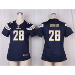 Women Nike San Diego Chargers #28 Melvin Gordon Game Navy Blue Team Color NFL Jersey